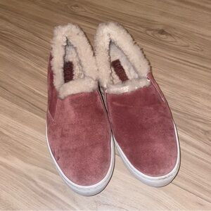 Women's Suede Slip-On Shoes with fur